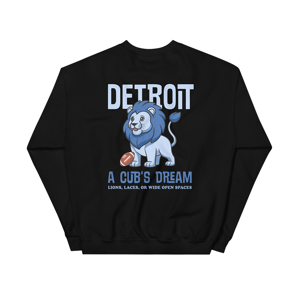 Detroit Lion "A Cub's Dream" - Kids Crewneck Sweatshirt