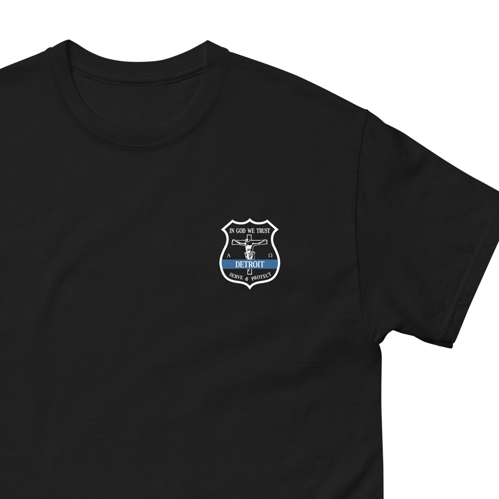 Crucifix Detroit Police Badge - Duty Tee