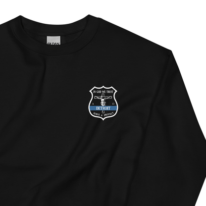 Crucifix Detroit Police Badge - Duty Crewneck Sweatshirt