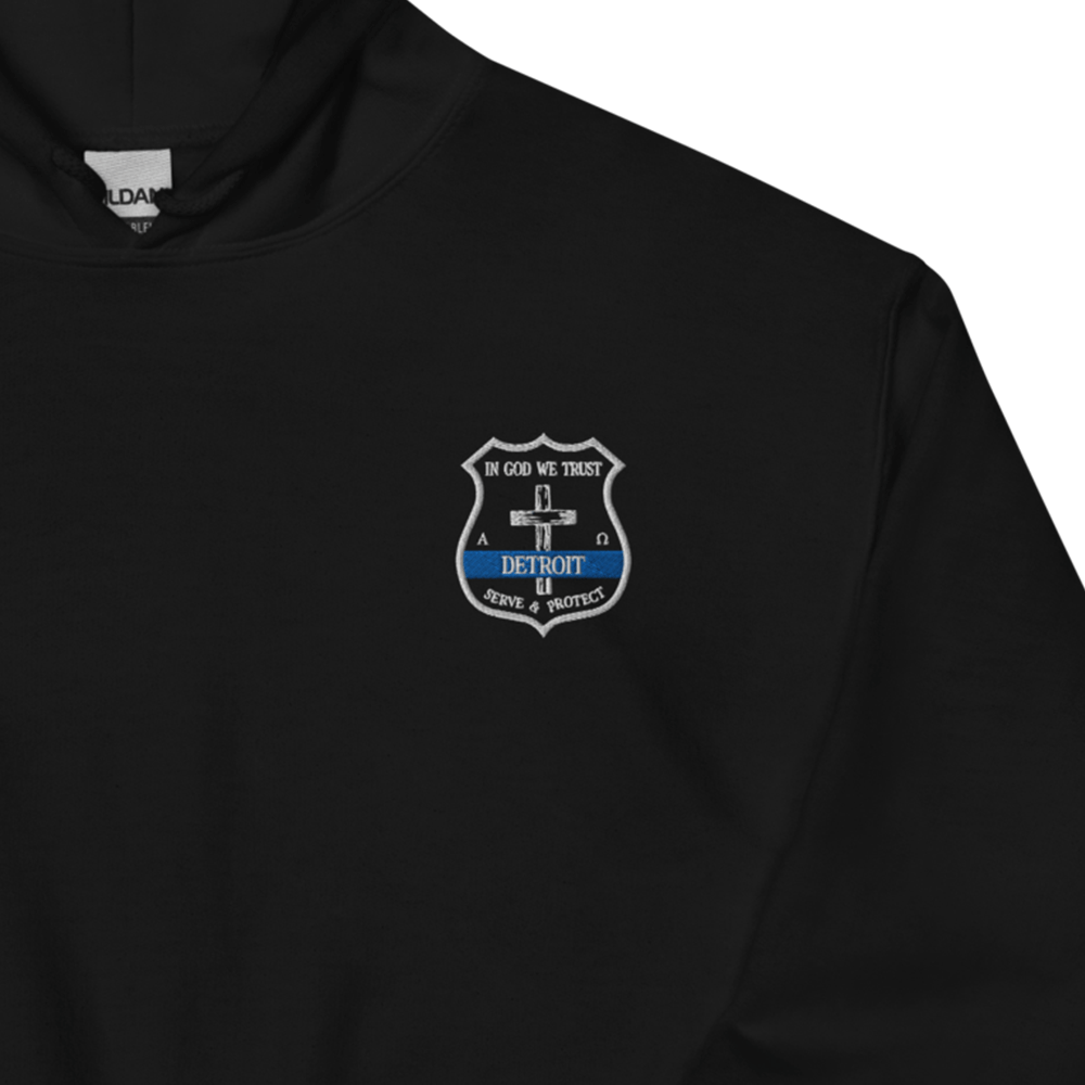 Cross Detroit Police Badge - Duty Hoodie