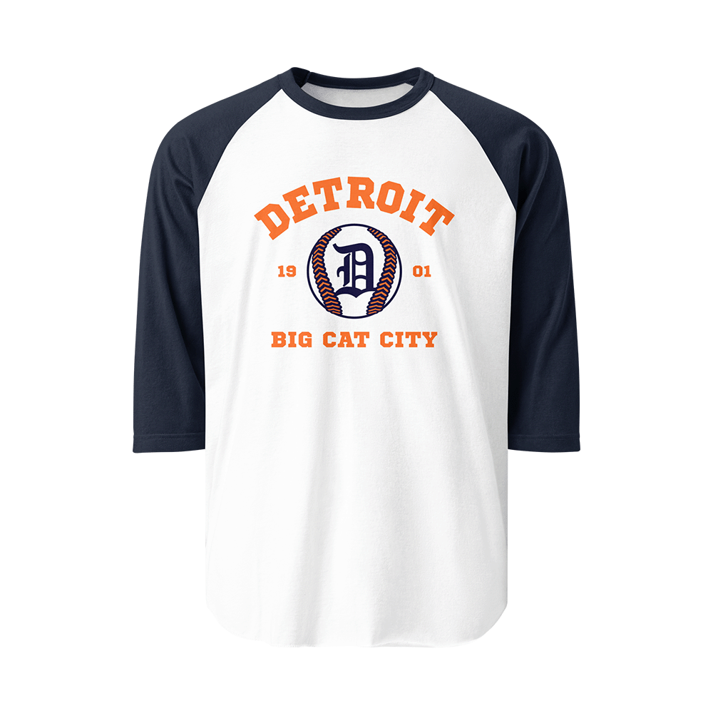 Detroit Baseball EST. 1901 "Big Cat City" - 3/4 Sleeve Raglan Shirt