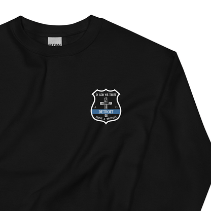 Cross Detroit Police Badge - Duty Crewneck Sweatshirt