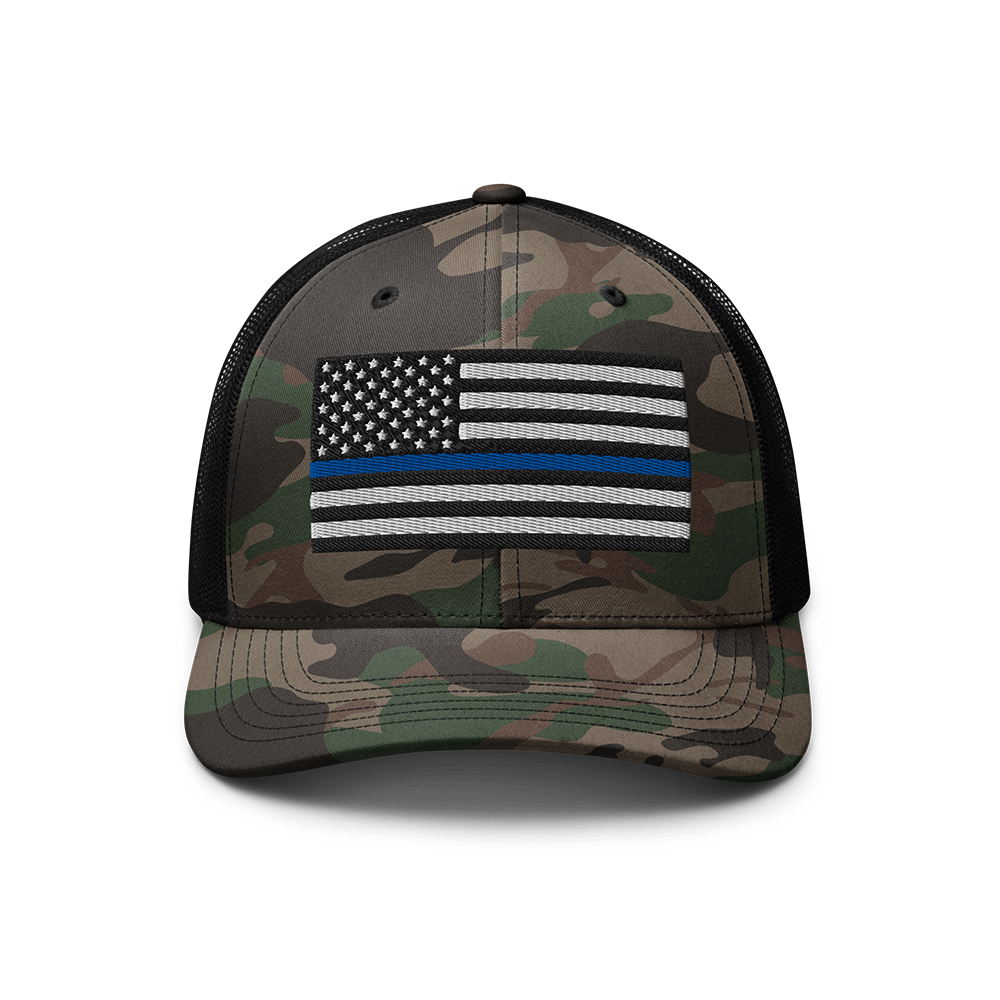 Thin Blue Line - Camo Trucker Hat