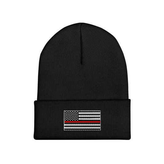 Thin Red Line - Embroidered Beanie